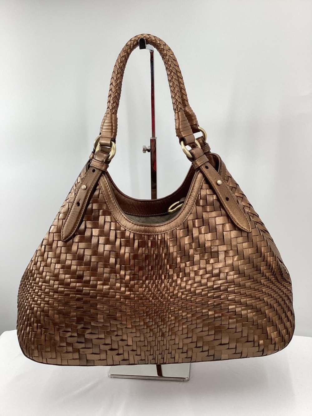 Cole Haan Genevieve Weave Leather Shoulder Bag - Picture 2 of 10